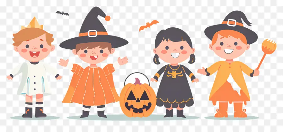 Niños De Halloween，Niños Disfrazados PNG