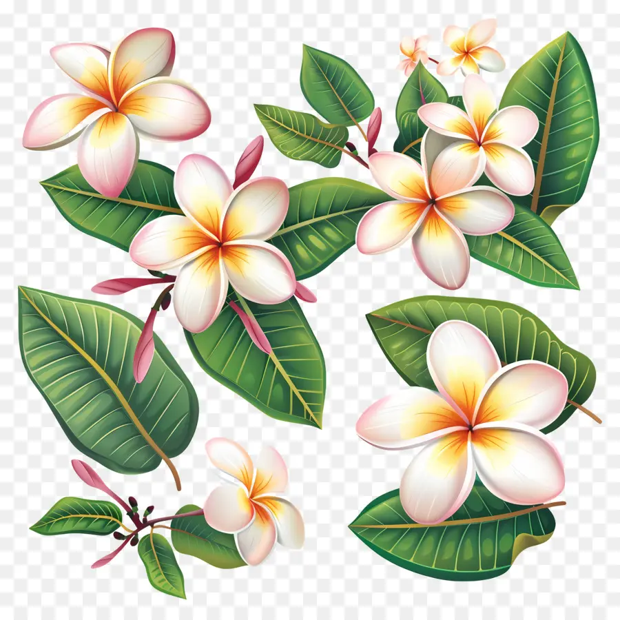 Flor Frangipani，Flores Coloridas PNG