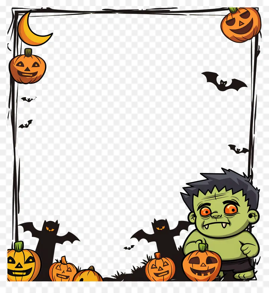 Marco De Halloween，Monstruo Verde PNG