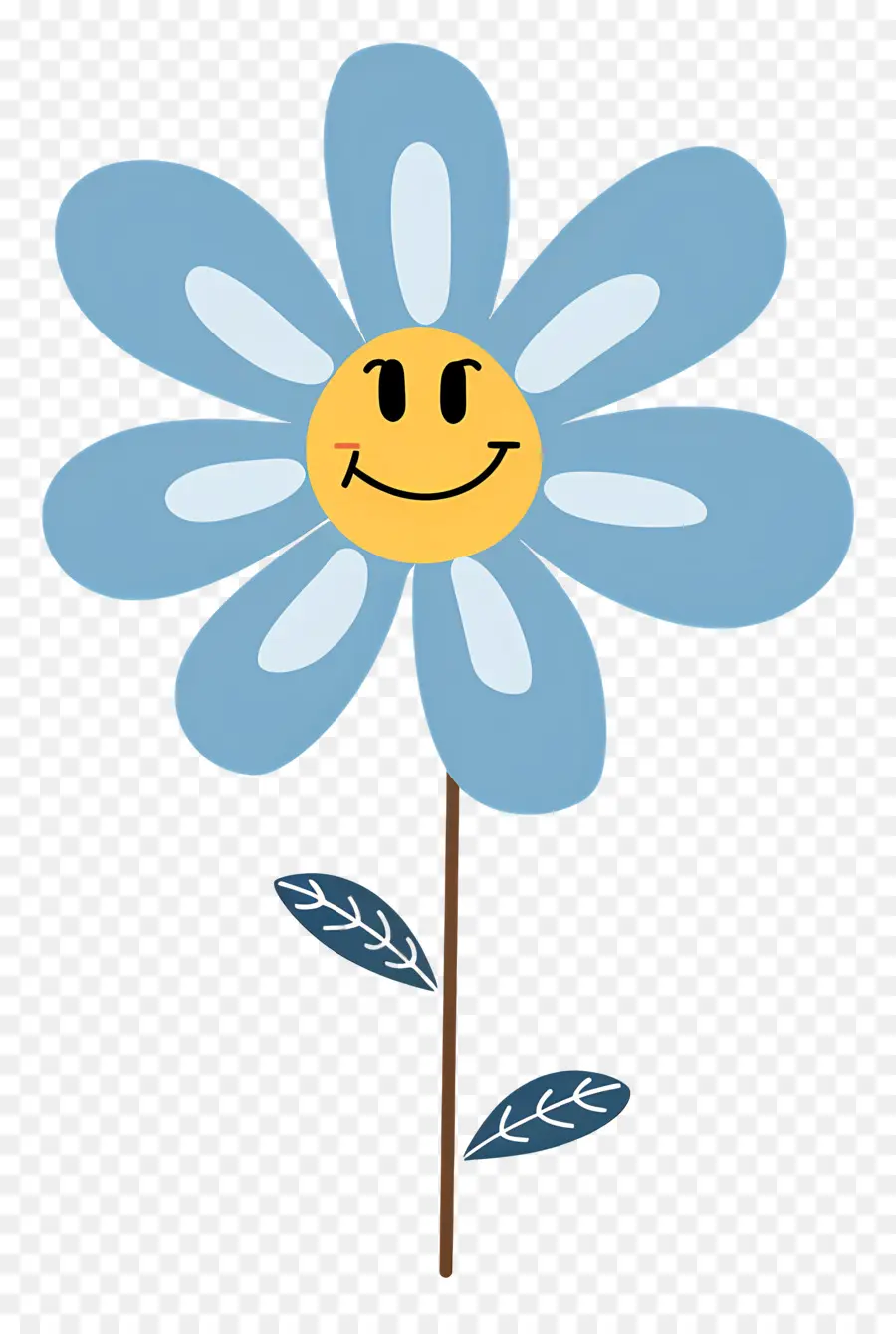 Flor Emoji，Flor Azul PNG