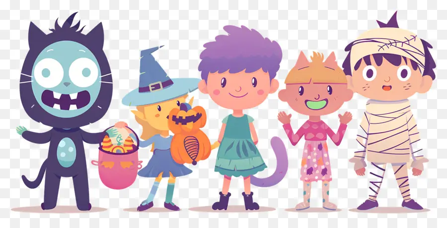 Niños De Halloween，Niños Disfrazados De Halloween PNG