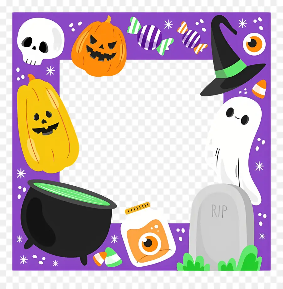 Marco De Halloween，Elementos De Halloween PNG