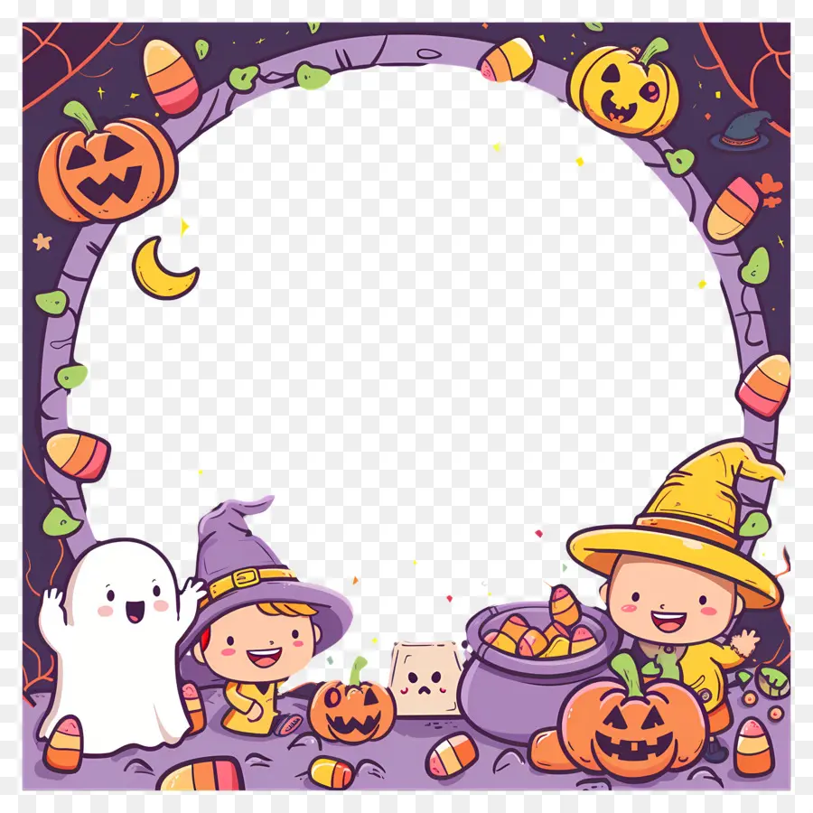 Marco De Halloween，Marco De Fantasma De Halloween PNG