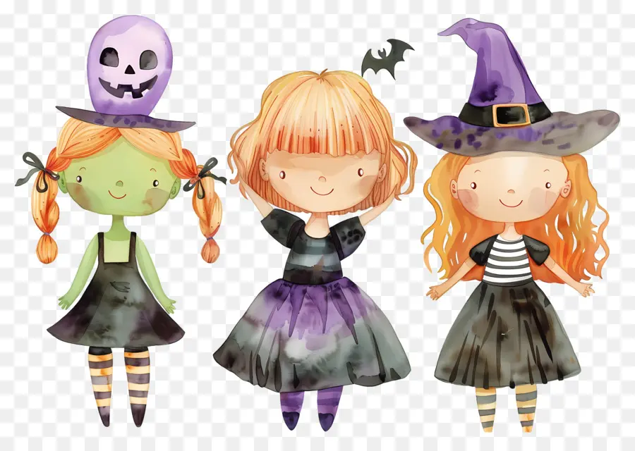 Niños De Halloween，Niños Con Disfraces De Halloween PNG