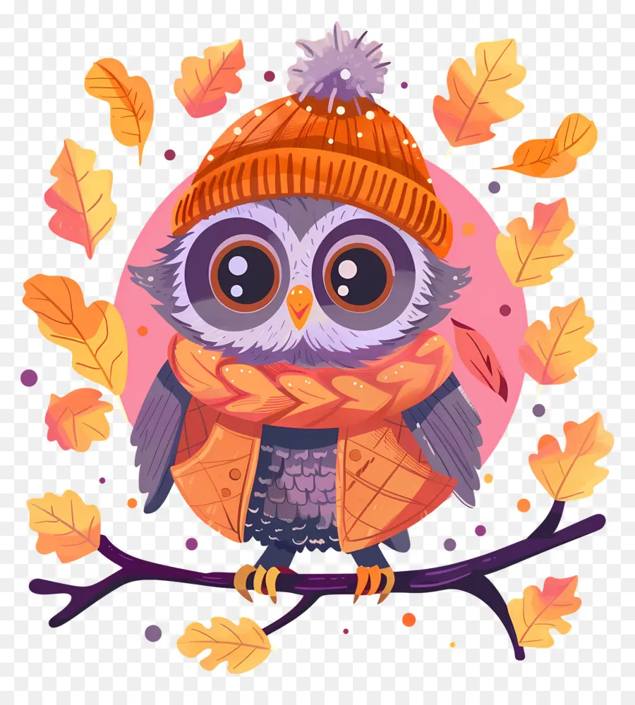 Búho De Otoño，Búho Con Gorro PNG