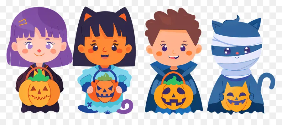 Niños De Halloween，Lindos Personajes De Halloween PNG