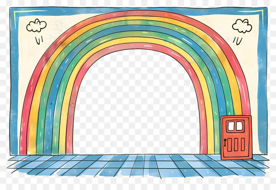 Lindo Marco，Arco Iris Y Puerta PNG