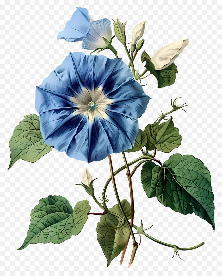 Flores Antiguas，Flor Azul PNG