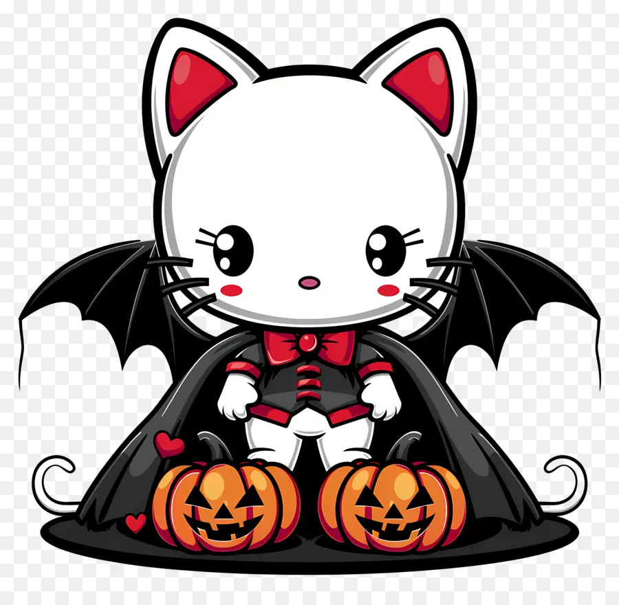 Hola Gatito Halloween，Gato Con Alas PNG