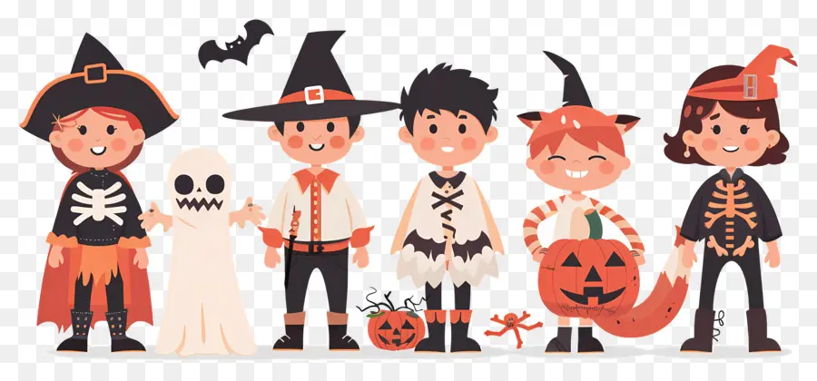 Niños De Halloween，Niños Con Disfraces De Halloween PNG