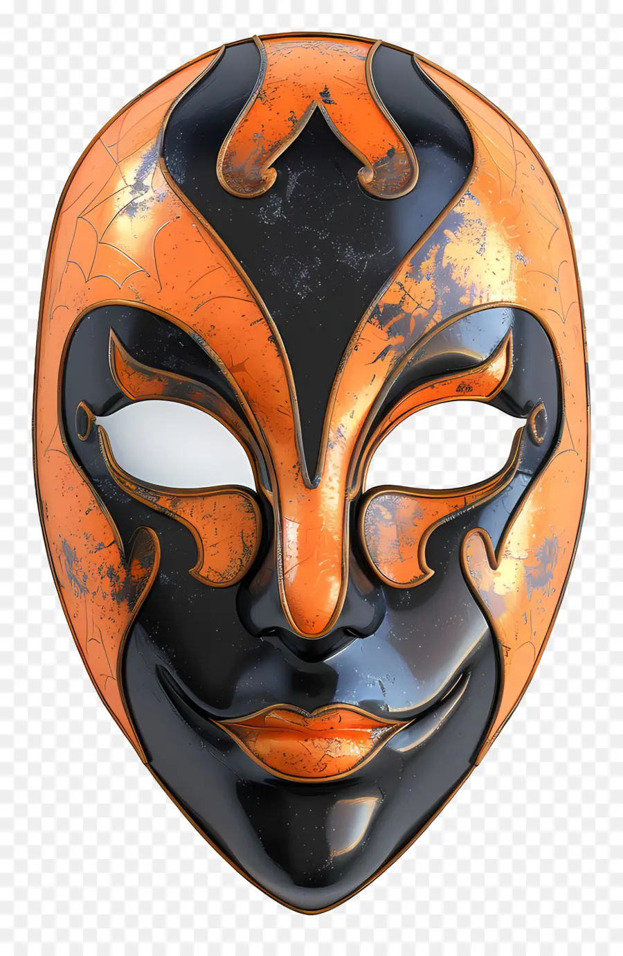 Máscara De Halloween，Mascarilla Naranja Y Negra PNG