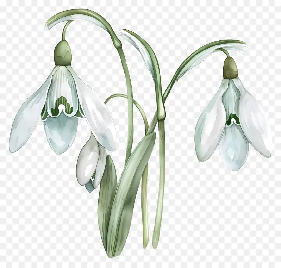 Campanillas De Invierno，Blanco PNG