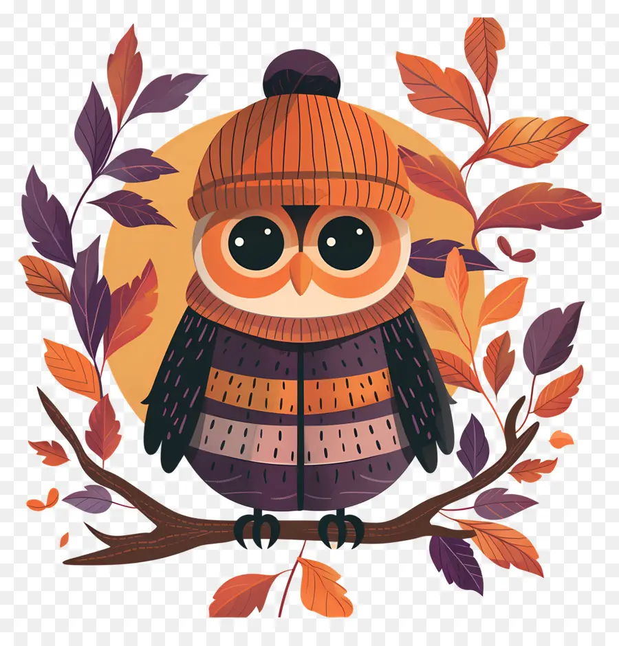 Búho De Otoño，Búho Con Gorro PNG