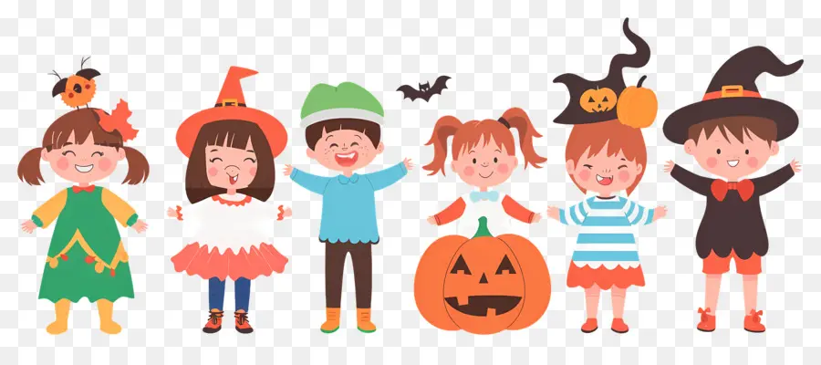 Niños De Halloween，Niños Con Disfraces De Halloween PNG