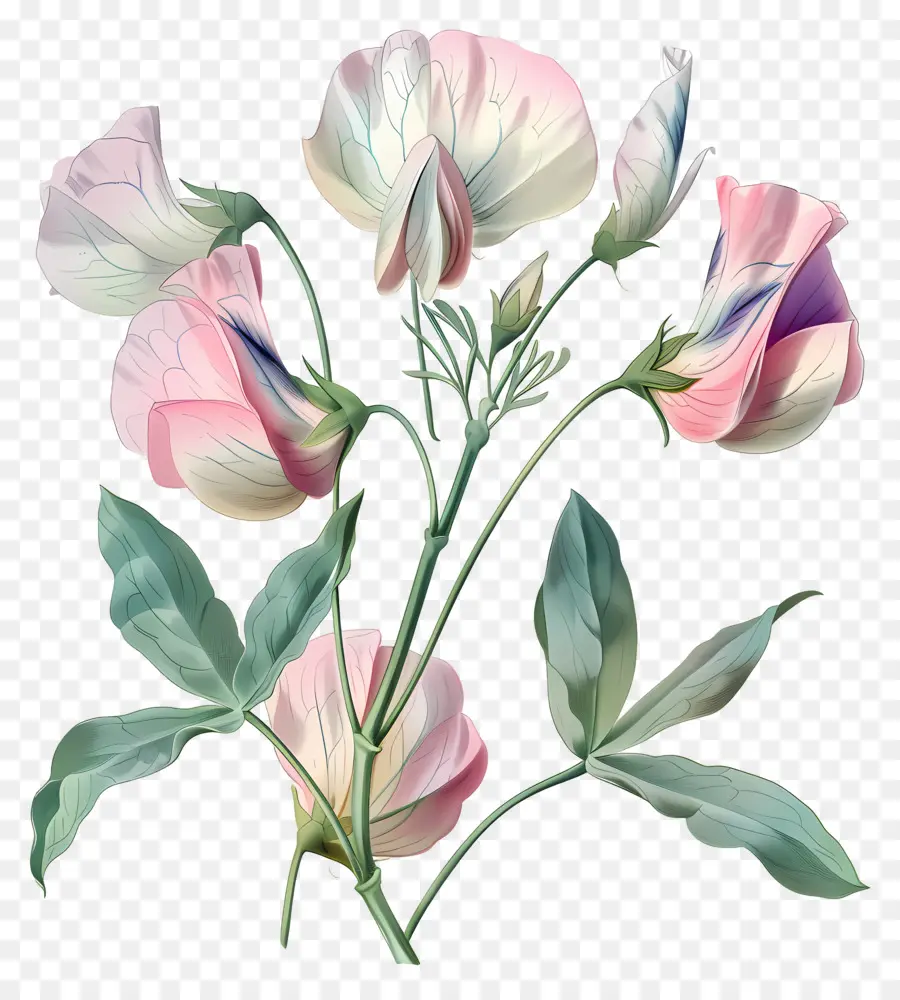 Flores Antiguas，Flores Pastel PNG