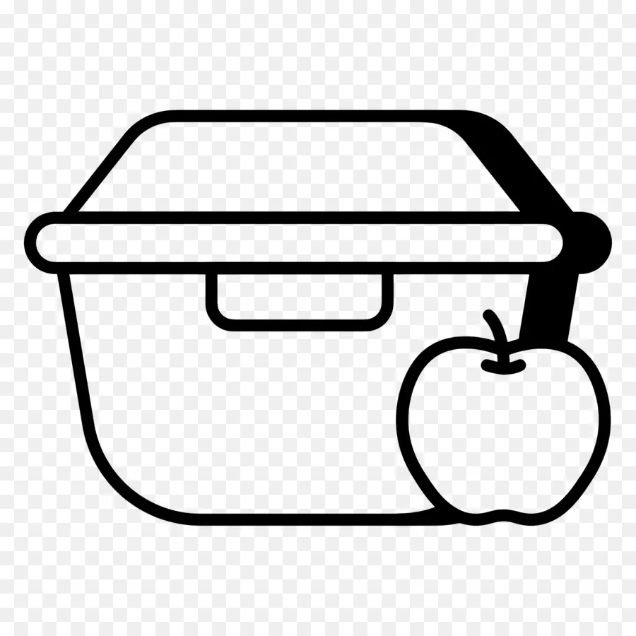 Caja De Comida，Lonchera Y Manzana PNG