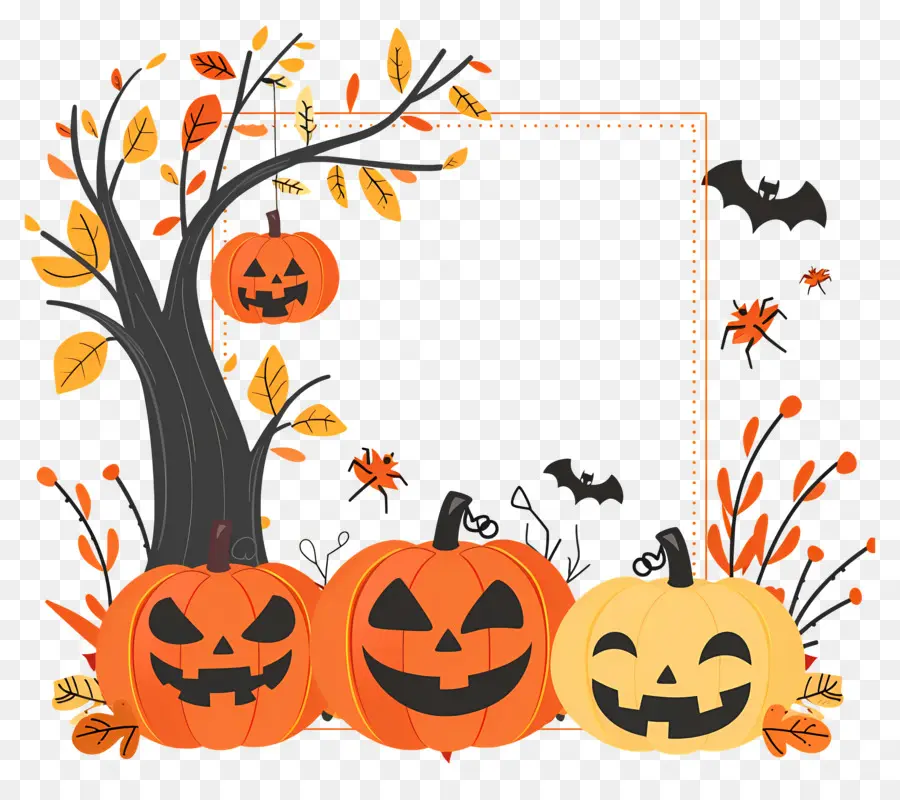 Marco De Halloween，Calabazas De Halloween PNG