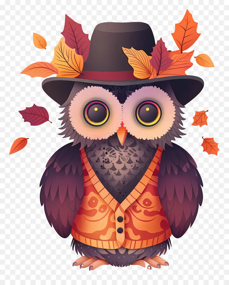 Búho De Otoño，Lindo Búho PNG