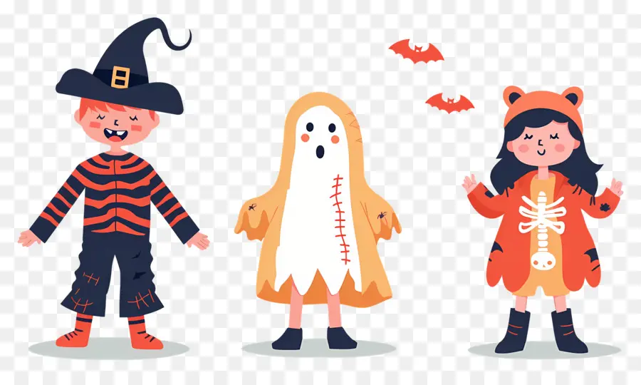 Niños De Halloween，Niños Con Disfraces De Halloween PNG