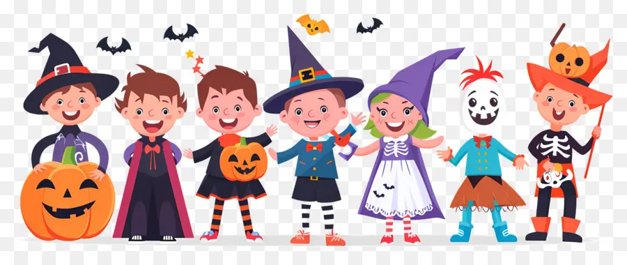 Niños De Halloween，Niños Con Disfraces De Halloween PNG