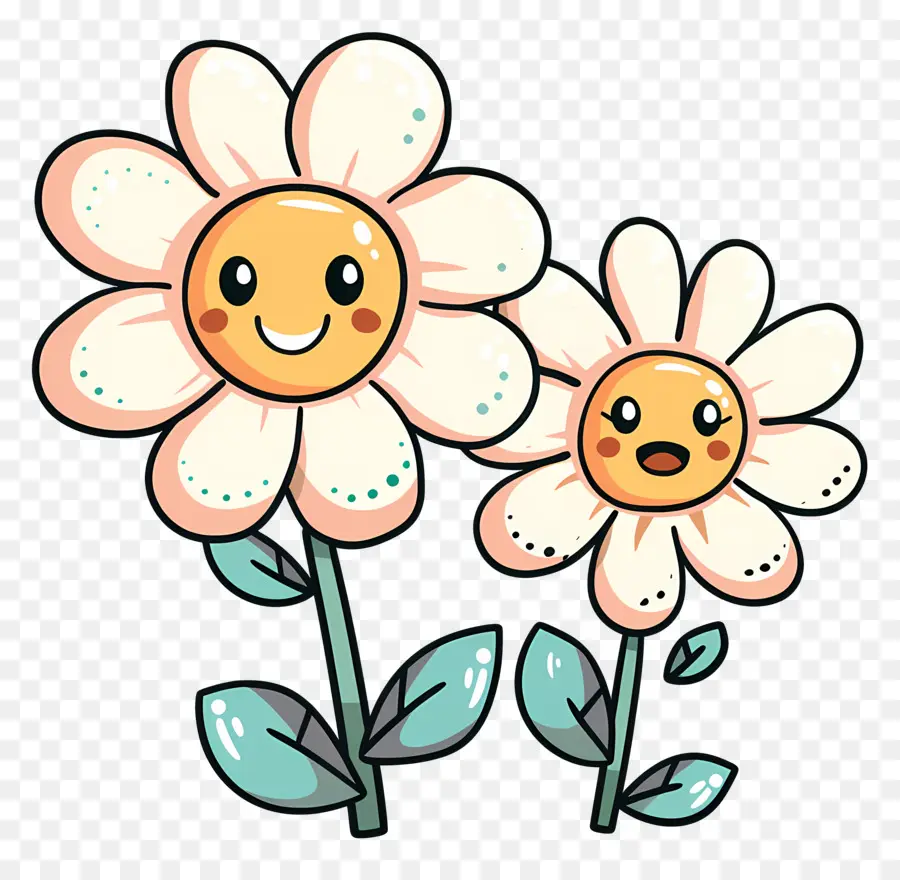 Flor Emoji，Flores Adorables De Dibujos Animados PNG