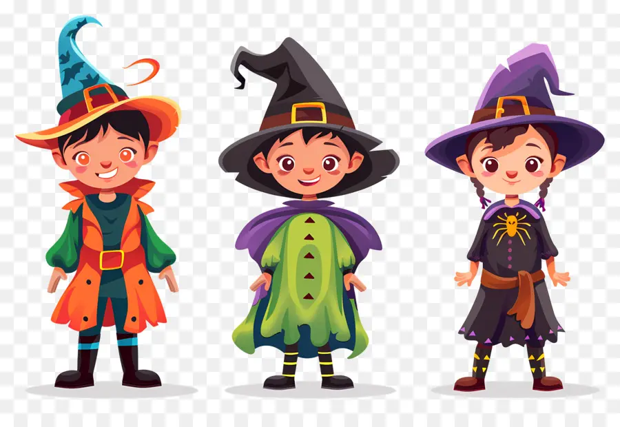 Niños De Halloween，Niños Con Disfraces De Halloween PNG