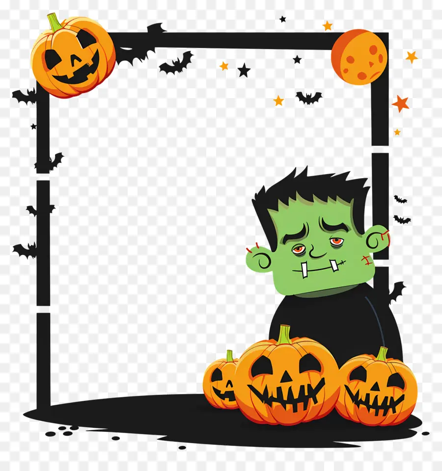 Marco De Halloween，Monstruo Verde PNG