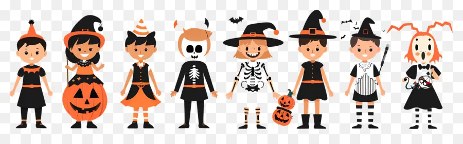 Niños De Halloween，Niños Con Disfraces De Halloween PNG