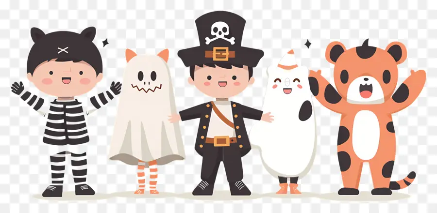 Niños De Halloween，Niños Con Disfraces De Halloween PNG