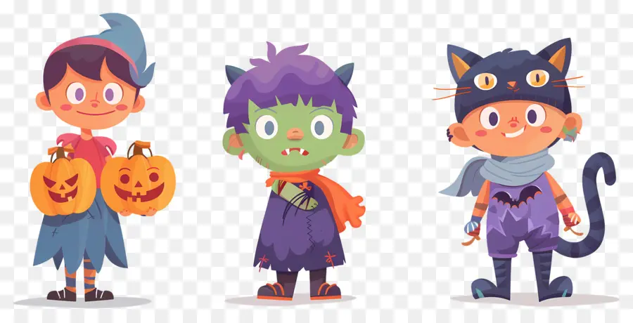 Niños De Halloween，Niños Disfrazados De Halloween PNG