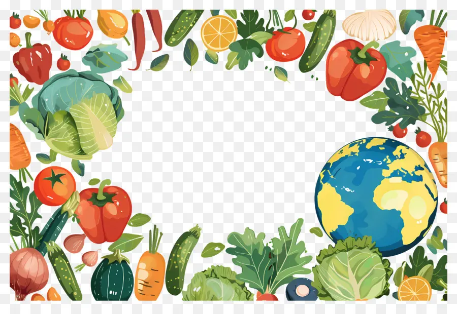 Fondo De Comida，Tierra Y Vegetales PNG