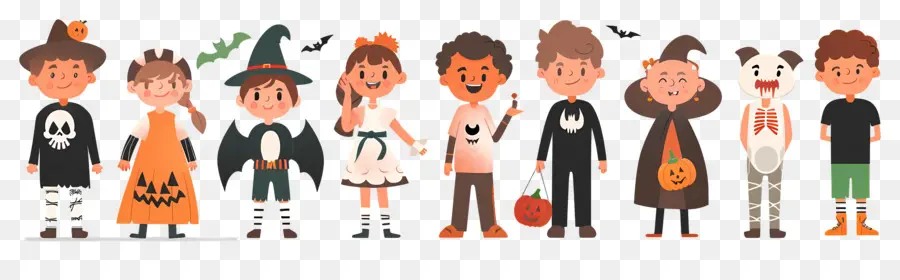 Niños De Halloween，Niños Con Disfraces De Halloween PNG