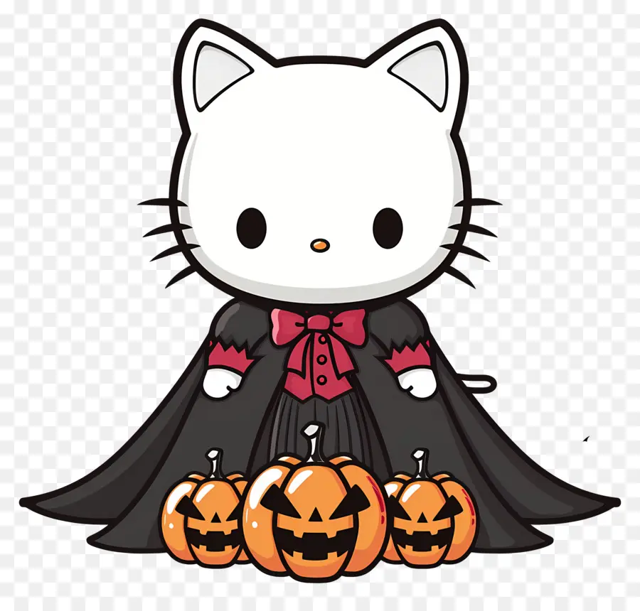 Hola Gatito Halloween，Gato En El Cabo PNG