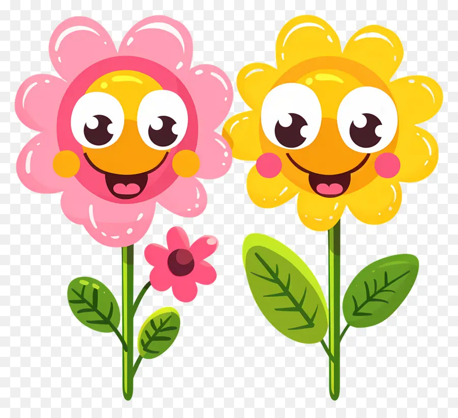 Flor Emoji，Flores De Colores De Dibujos Animados PNG