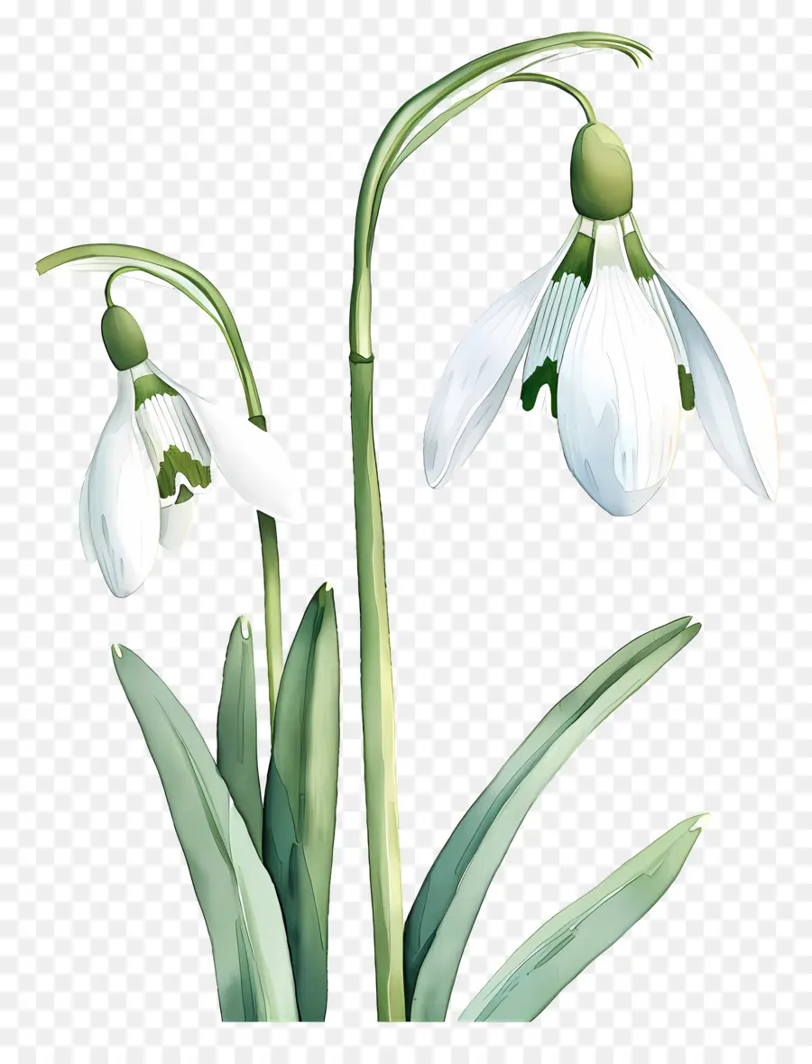 Campanillas De Invierno，Blanco PNG