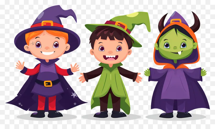 Niños De Halloween，Niños Con Disfraces De Halloween PNG