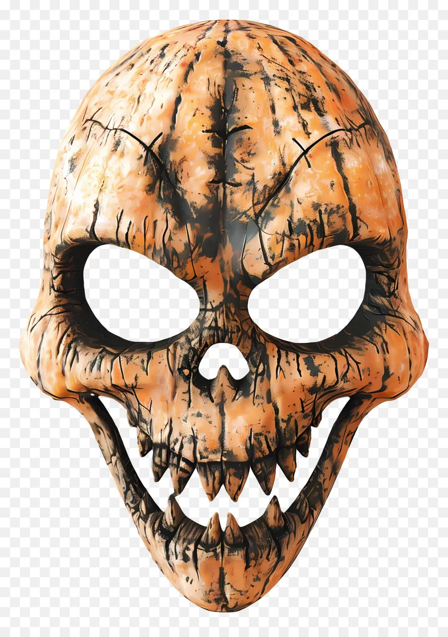 Máscara De Halloween，Máscara De Calavera Agrietada PNG