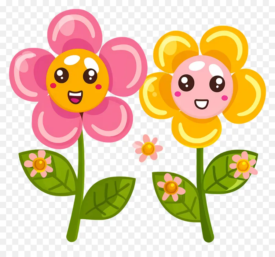 Flor Emoji，Flores De Colores De Dibujos Animados PNG