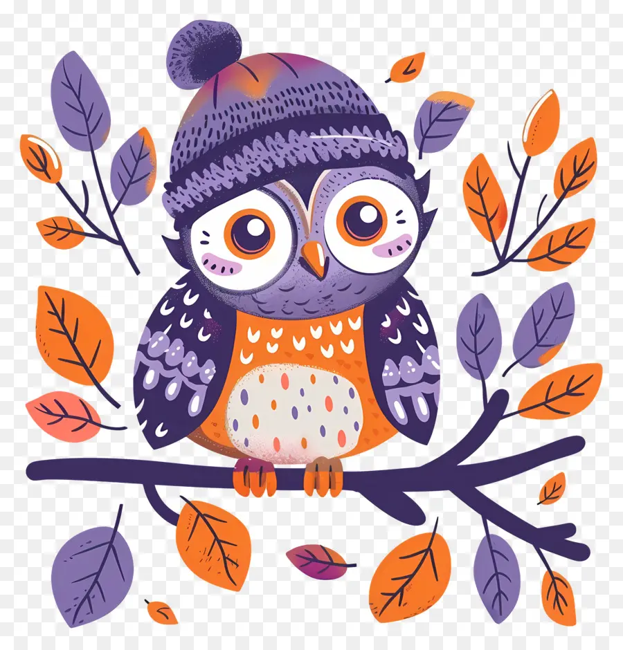 Búho De Otoño，Búho Con Gorro PNG