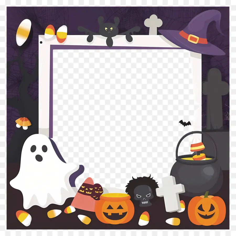 Marco De Halloween，Marco De Fantasma De Halloween PNG