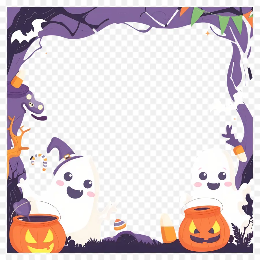 Marco De Halloween，Marco De Fantasma De Halloween PNG