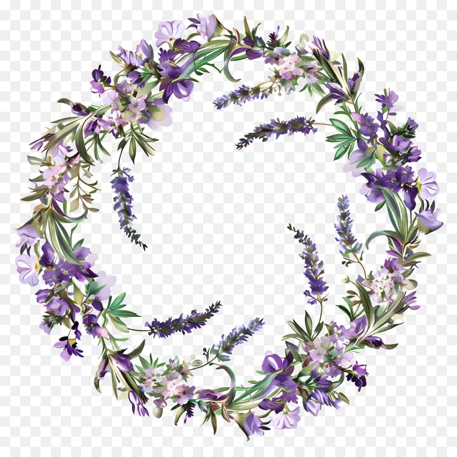 Corona De Lavanda，Hojas PNG