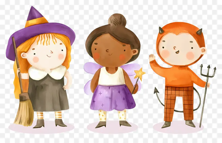 Niños De Halloween，Niños Con Disfraces De Halloween PNG