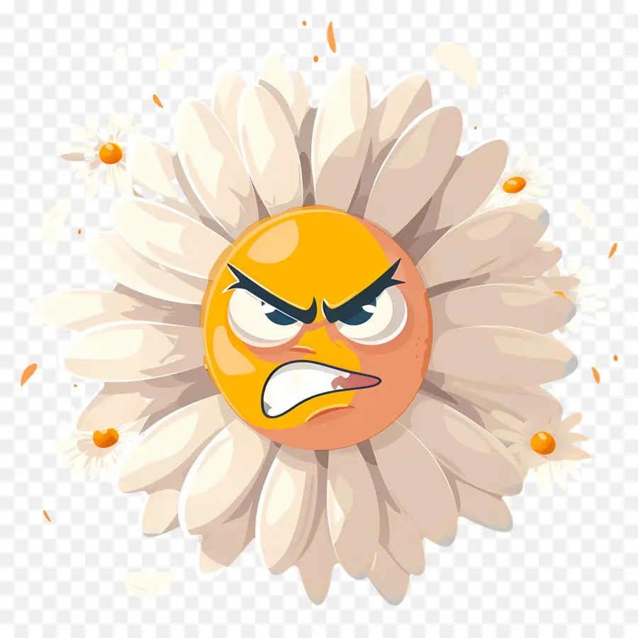 Flor Emoji，Flor Enojada PNG