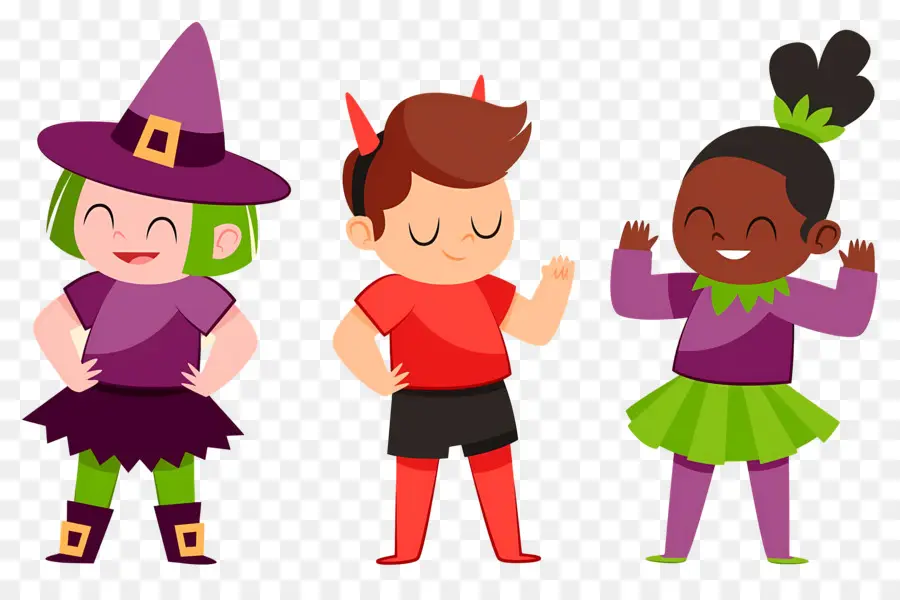 Niños De Halloween，Niños Disfrazados PNG