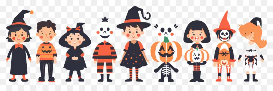 Niños De Halloween，Niños Con Disfraces De Halloween PNG