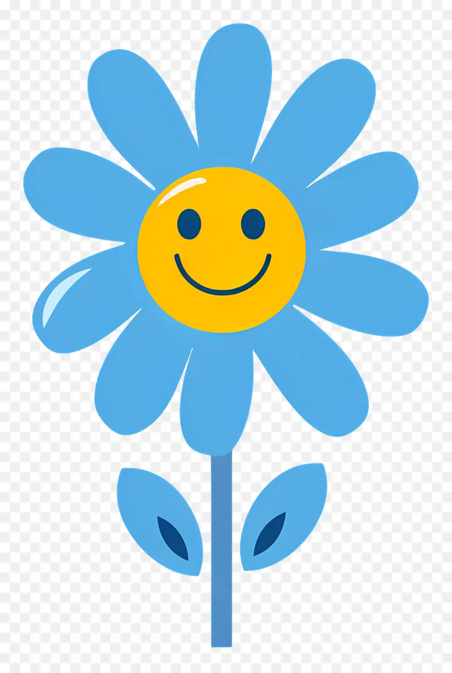 Flor Emoji，Flor Azul PNG