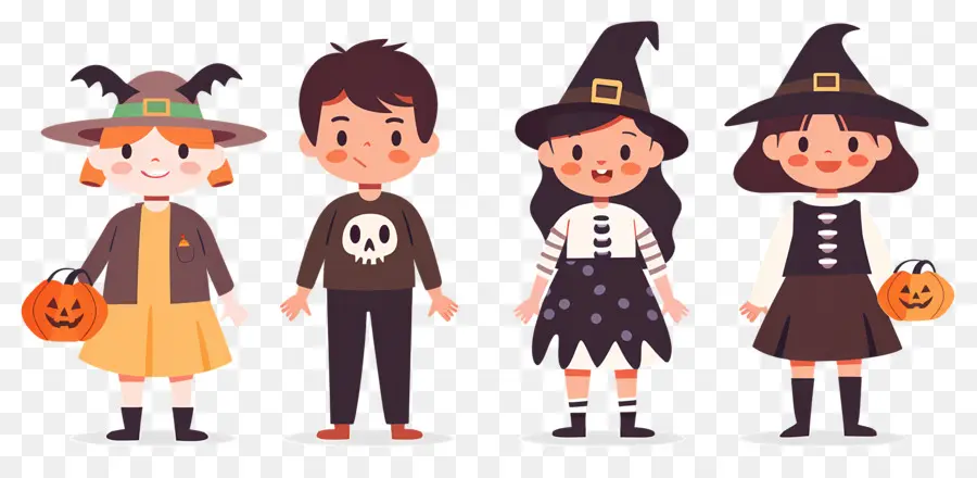 Niños De Halloween，Niños Disfrazados PNG