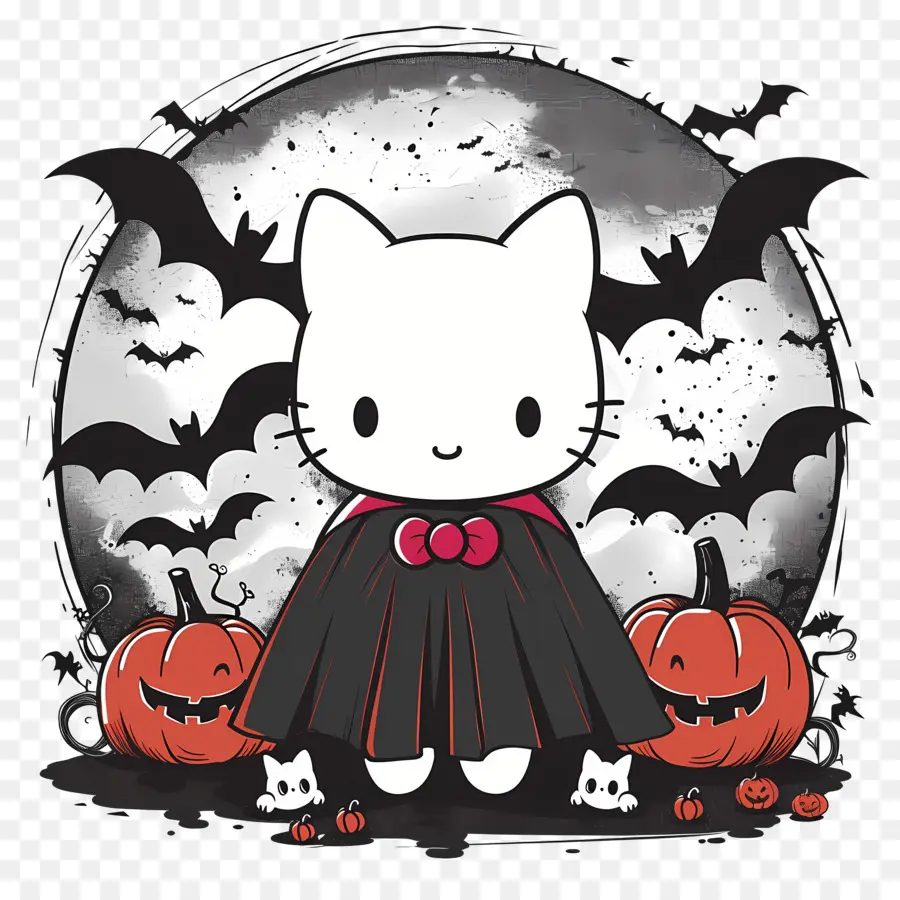 Hola Gatito Halloween，Gato En Cabo Rojo PNG