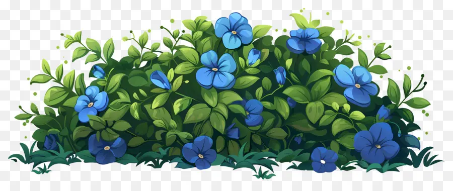 Arbusto De Flores，Arbusto Con Flores Azules PNG